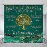 Aperturee - Green Gold Marble Custom 2024 Family Reunion Backdrop